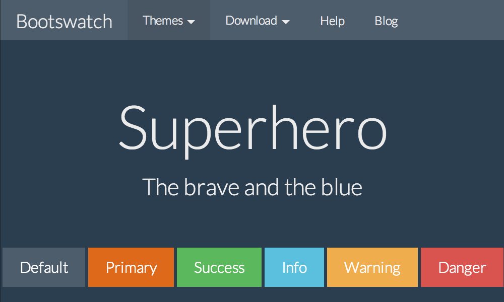 Superhero Bootswatch theme