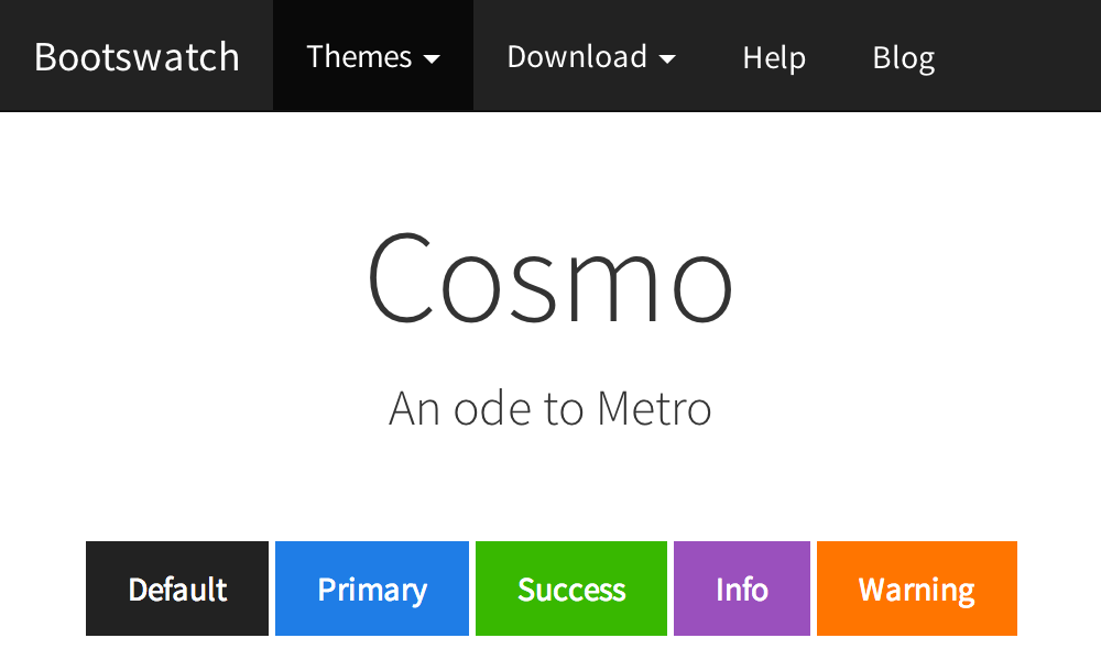 Cosmo Bootswatch theme