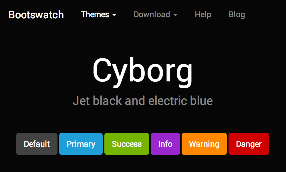 Cyborg Bootswatch theme